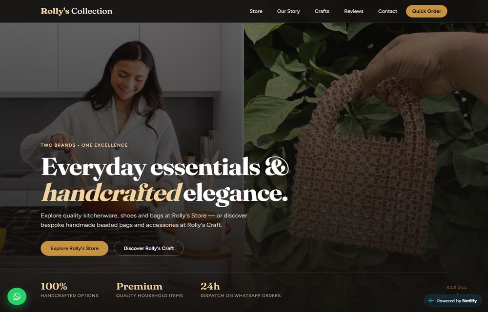 Rolly's Collection homepage design
